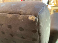 Gray Diamond Pattern Upholstered Sofa on Chrome Legs by Donghia (AS IS)