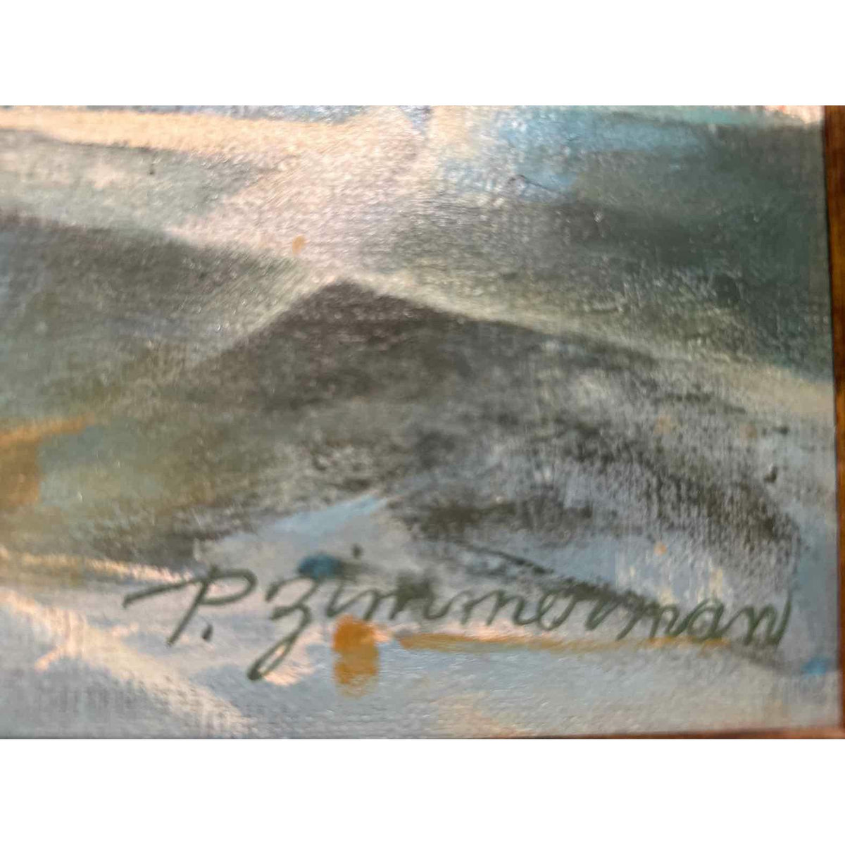 Signed Oil Painting 'Low Tide',  by Paul Zimmerman, 21.25" L x 12.38' H x 2" D - colletteconsignment.com