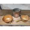 SET of Antique Copper Escargot Strainer, Pot & 8 Snail Pans by Wagner Germany