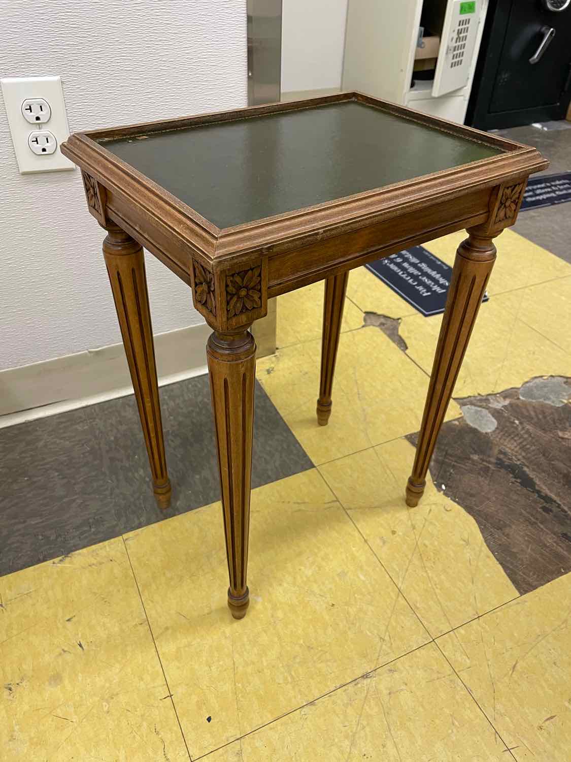 SET of 3 Louis XVI Style Leather Top Nesting Tables (AS IS)