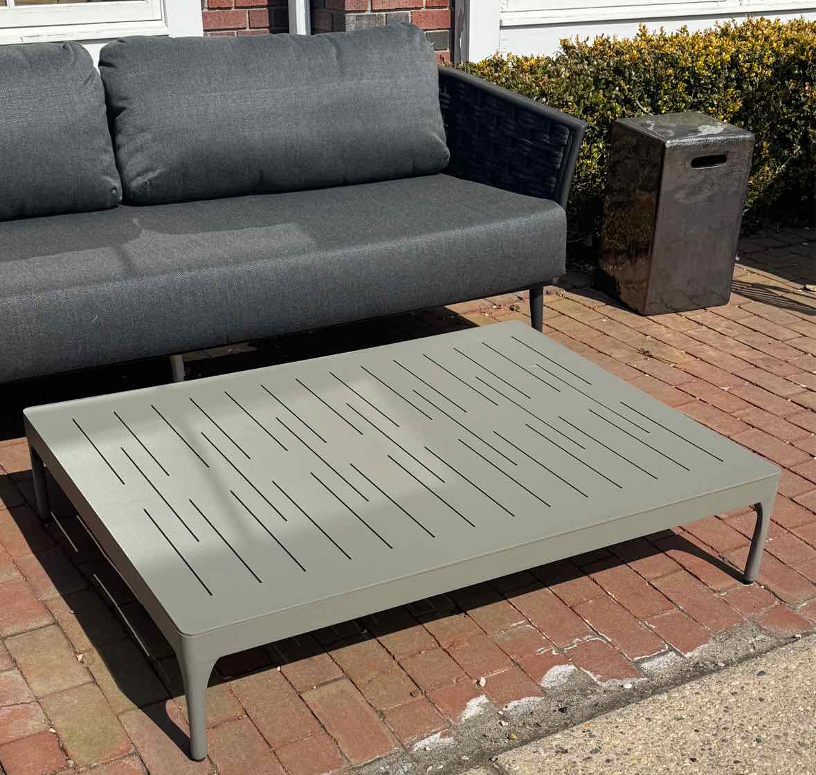 Infinity Aluminum Coffee Table in Warm Gray