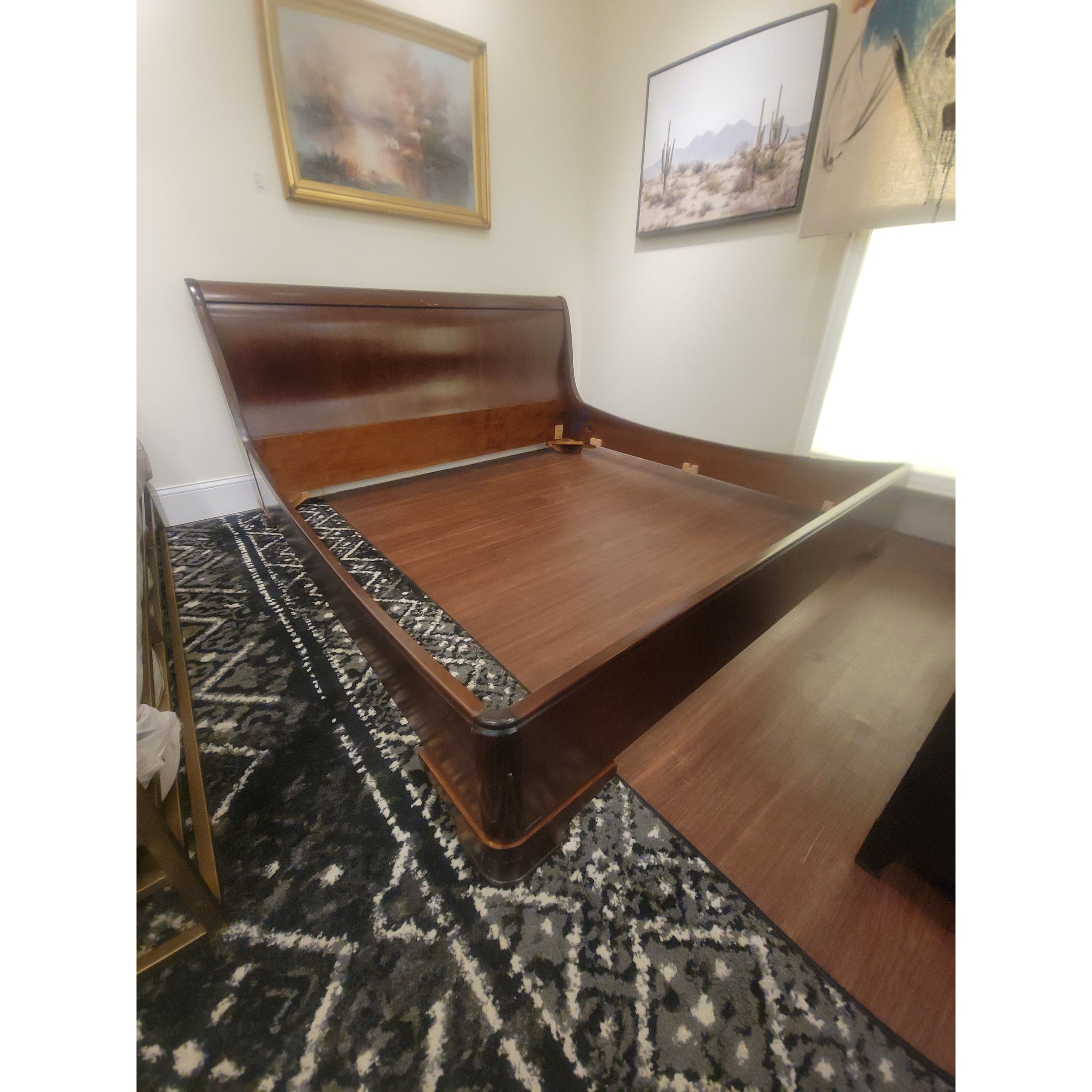 King-Sized Solid Wood Sleigh Bed