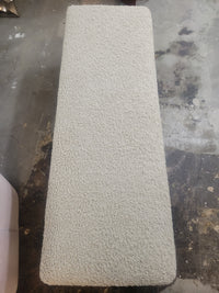 White Sheepskin Block Bench on Oak Base