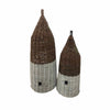 Pair of White-Dipped Willow Cones by Vagabond Vintage