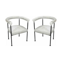 PAIR of Marbella Chairs in Hammered Chenille w/ Black Metal Legs