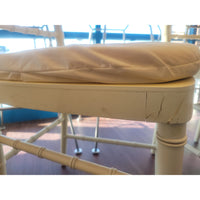 PAIR of Bulgarian Faux Bamboo Dining Chairs w/ Beige Cushions - AS IS