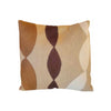 Brown Linen Embroidered Square Pillow by Judy Ross Textiles