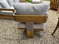 Pair of Teak and Rope Outdoor Armchairs