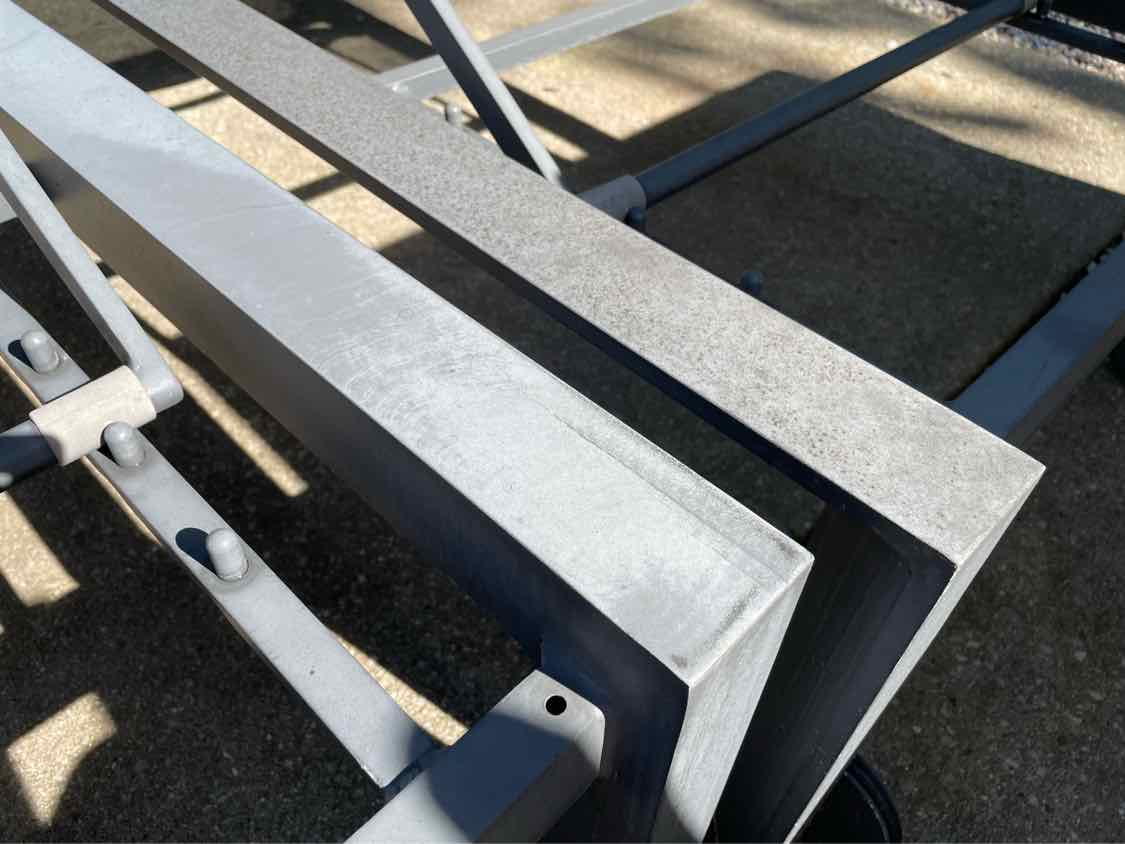 PAIR of Gray Mesh & Metal Outdoor Loungers by Life Outdoor Living (AS IS)