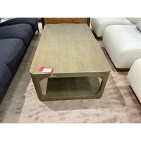 Martens 4-ft Corned-Blocked Rectangular Elm Coffee Table w/ Shelf by RH
