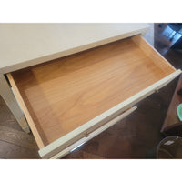 'Conrad' Beige Raffia Double Nightstand Attrib. to Made Goods - AS IS