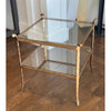 Mid-Century Two-Tier Glass & Brass Side Table