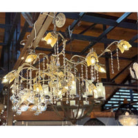 Antique Italian Metal Floral Chandelier - colletteconsignment.com