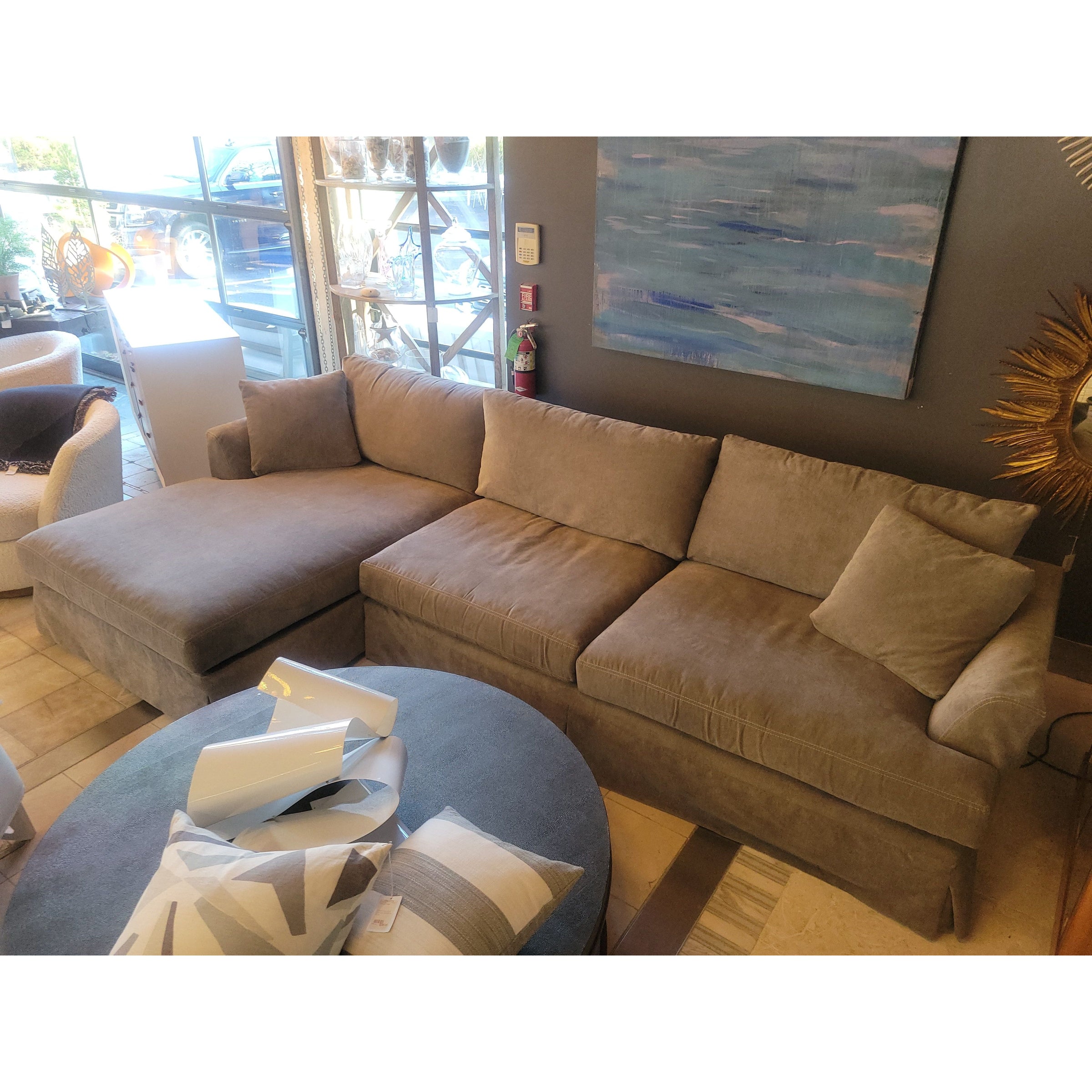 11-ft Martha's Vineyard Gray Slipcover Chaise Sofa by Cobble Hill for ABC