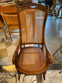 Vintage Wood Cane Back Rocking Chair