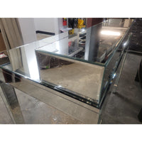 Mirrored Vanity w/ Tabletop Drawers & Folding Mirror (AS IS) - colletteconsignment.com