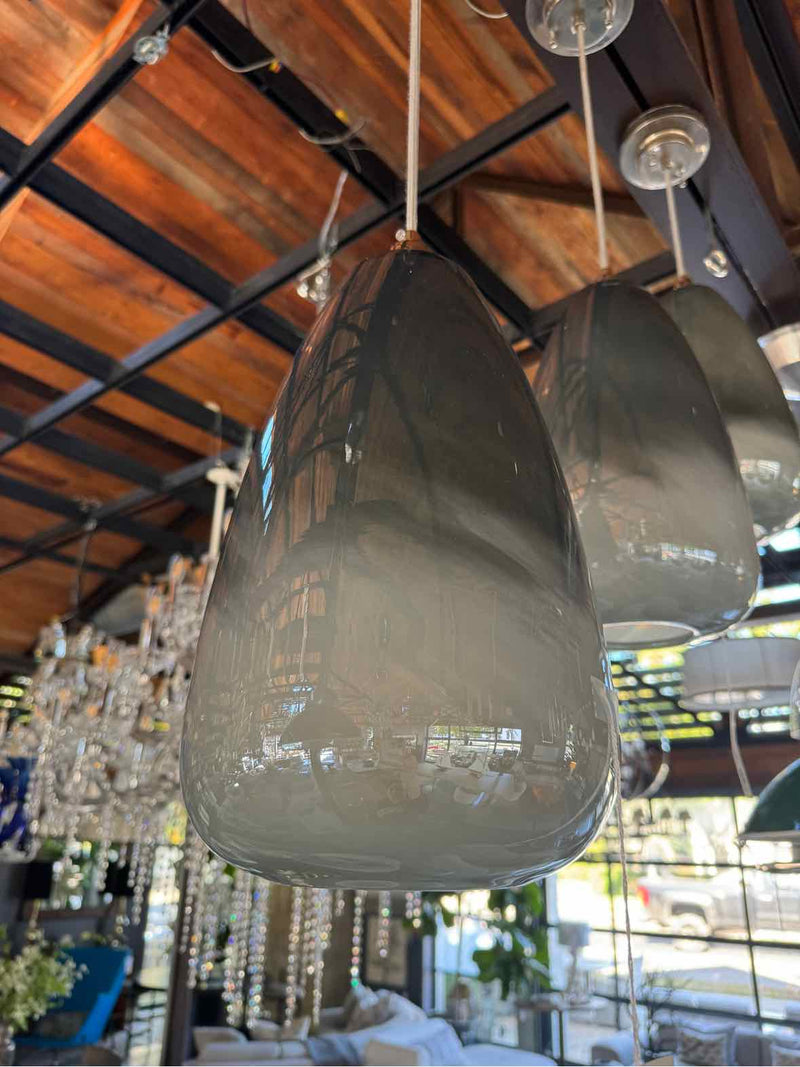 Gray Ombre Swirl Murano Glass Pendant Light