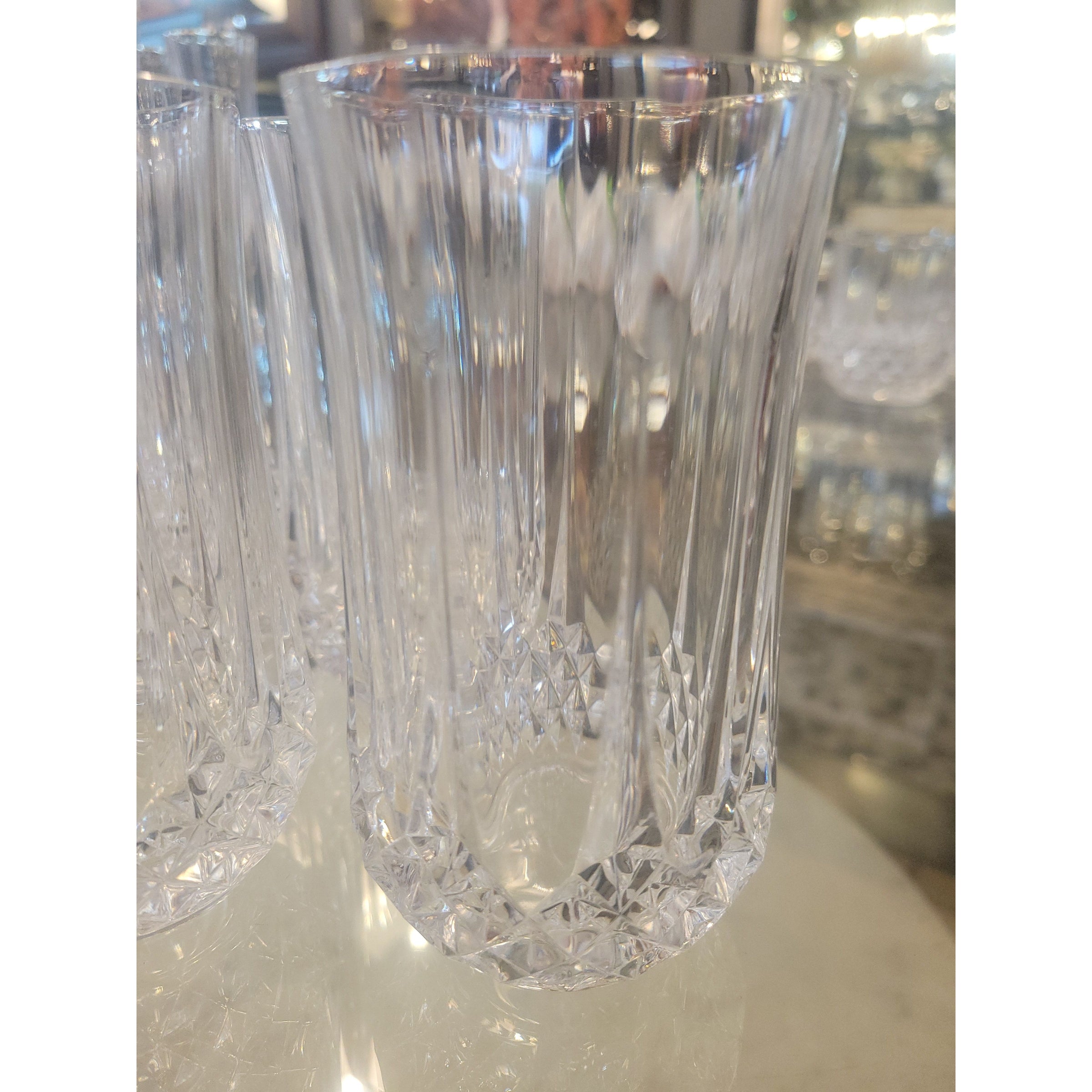 Set of 7 Tall Flat Tumblers by Cristal D'Arques Durand