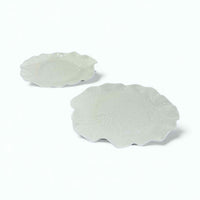 Pair of Cream Porcelain Leaf Dishes by Musterseed 'Moonshine'
