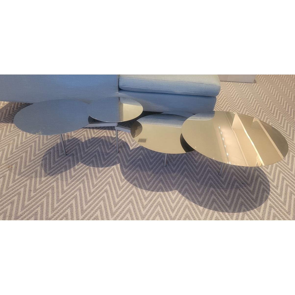 Five Tops Steel Mirror Snake Coffee Table by Carlo Contin for Meritalia