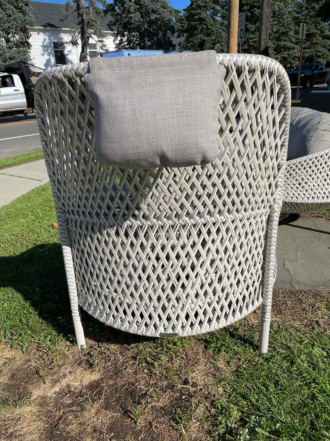 PAIR of All Weather Wicker Ahnda Lounge Chairs w/ Neck Pillow by Dedon (AS IS)