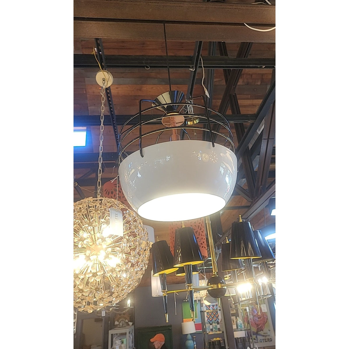 Bluff City Copper & Black Cage Pendant by Roll & Hill - colletteconsignment.com