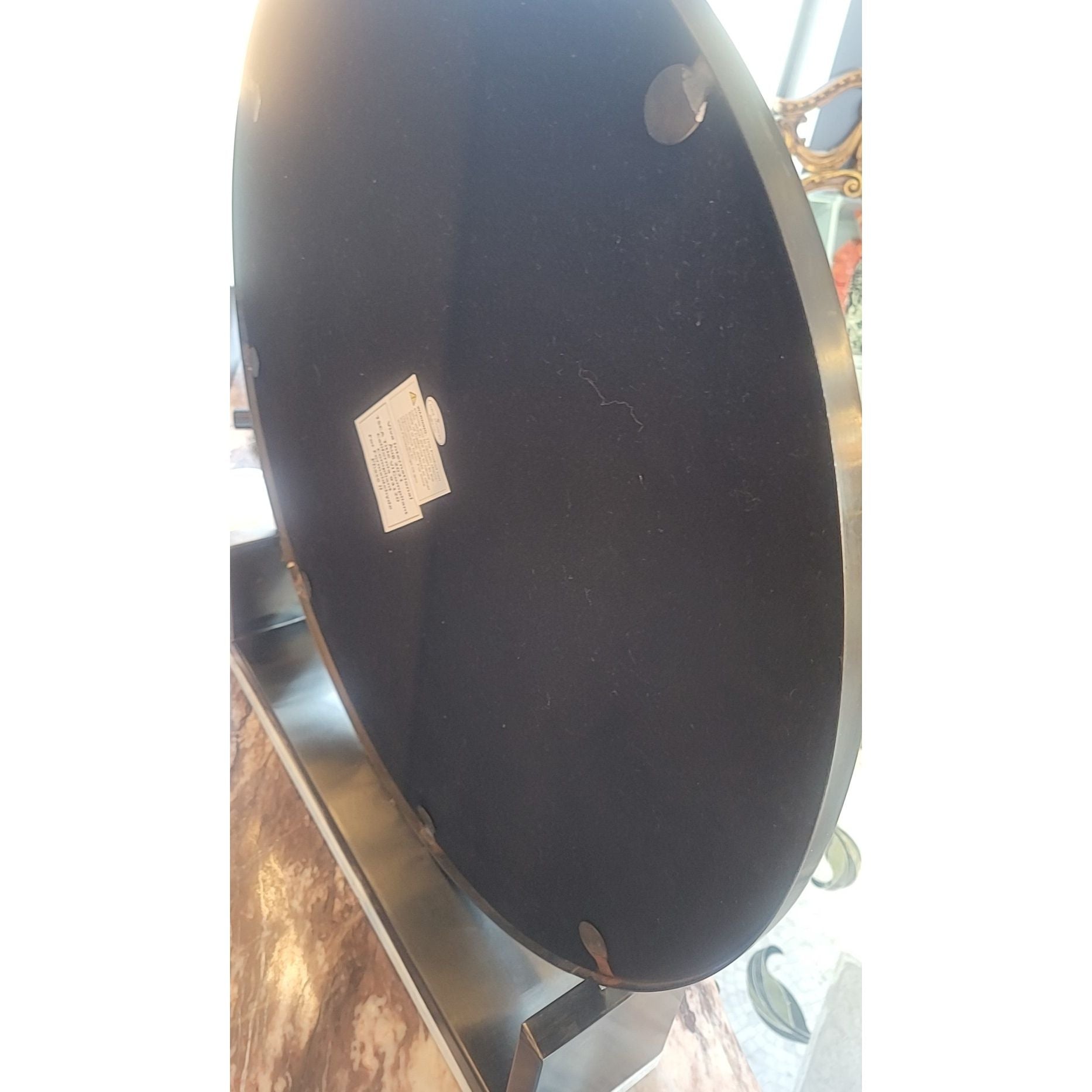 Odyssey Marble & Iron Round Tabletop Mirror by Birch Lane