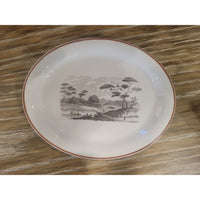 41-Pc 19th C. British Bat-Printed Porcelain Dish Set by Spode w/ Display Stands