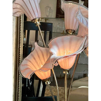 Italian Murano Handblown Calla Lillies Brass Table Lamp