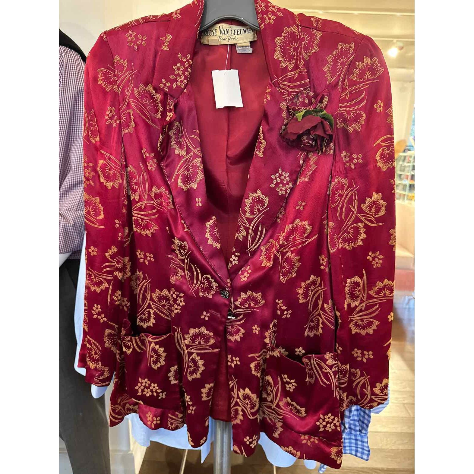 Men's House Van Leeuven NY  Size Red,Gold Embossed Jacket