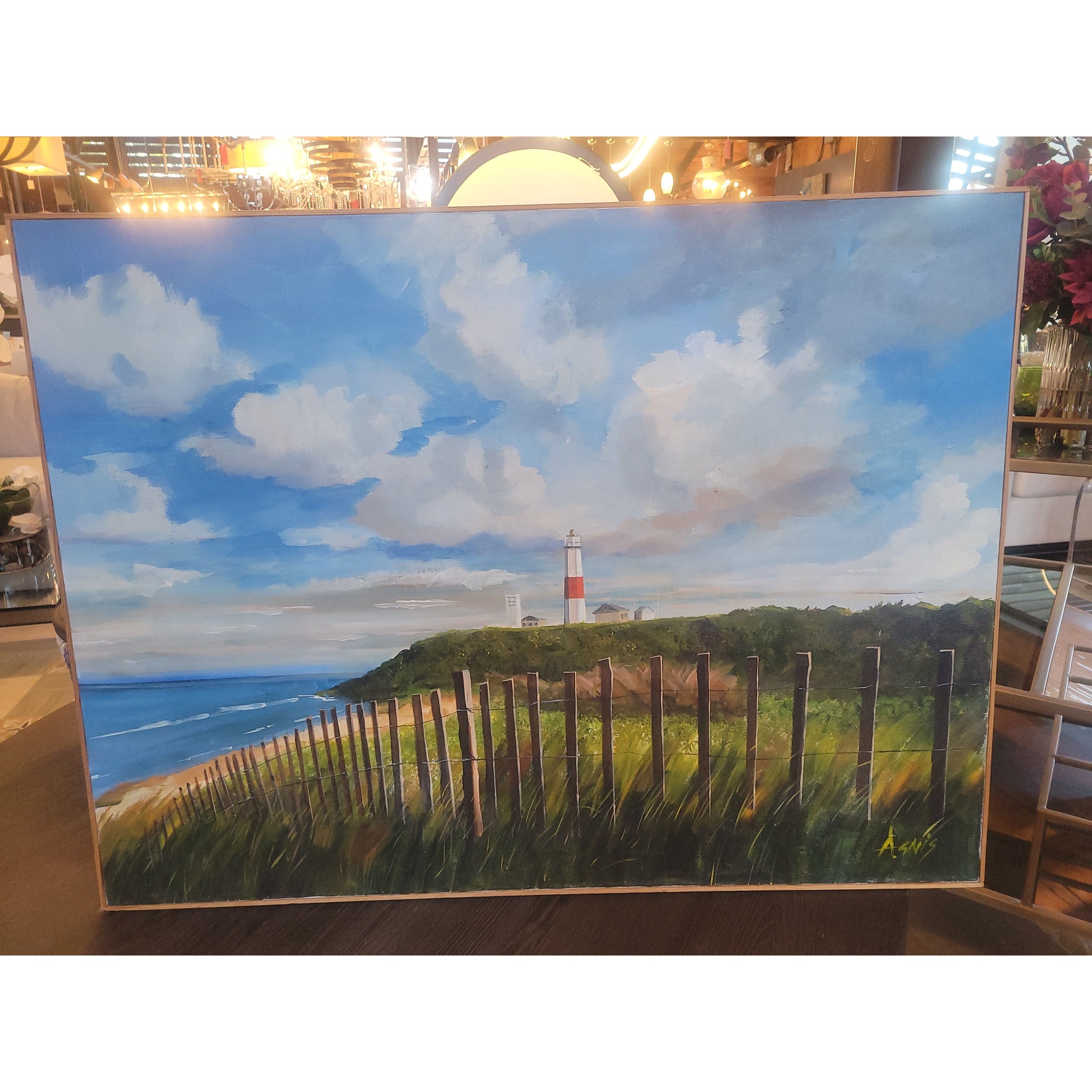 Montauk Lighthouse Painting by Ted Asnis