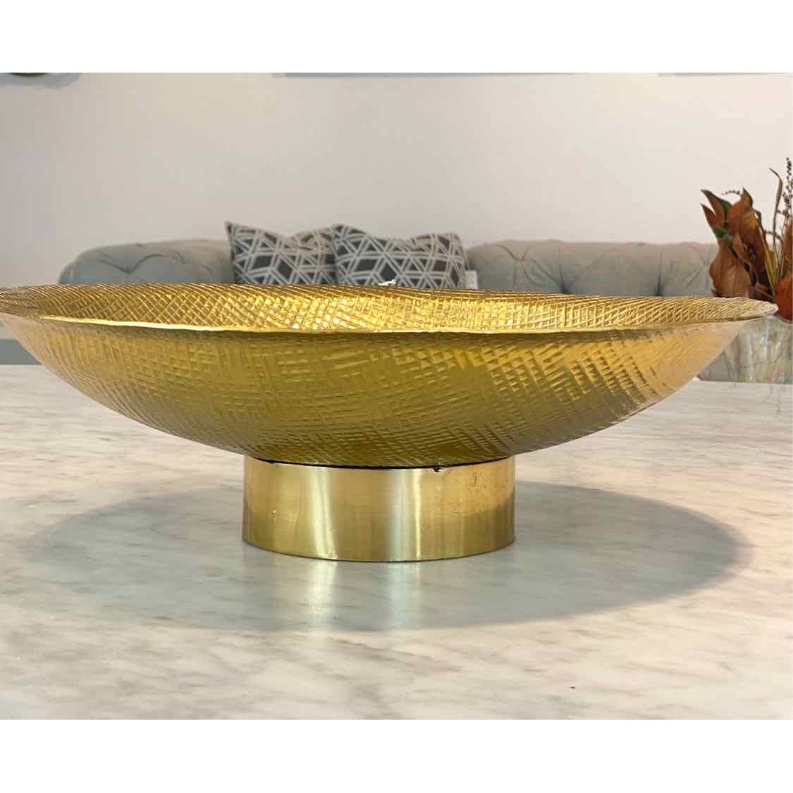 Large Brass Footed Bowl