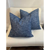 Pair of Blue Double-Face Square Pillows