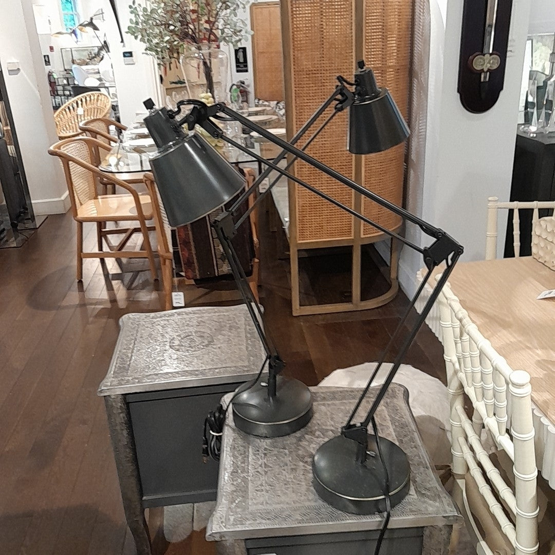 PAIR of Oil Rubbed Bronze Finish Articulated Arm Lamps