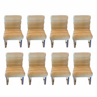 SET of 8 Wool Mohair Cantilever Dining Chairs by Pace (AS IS)
