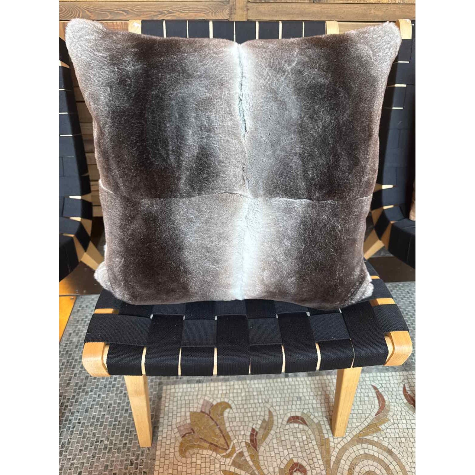 Pair of Grey & Black Chinchilla Pillows