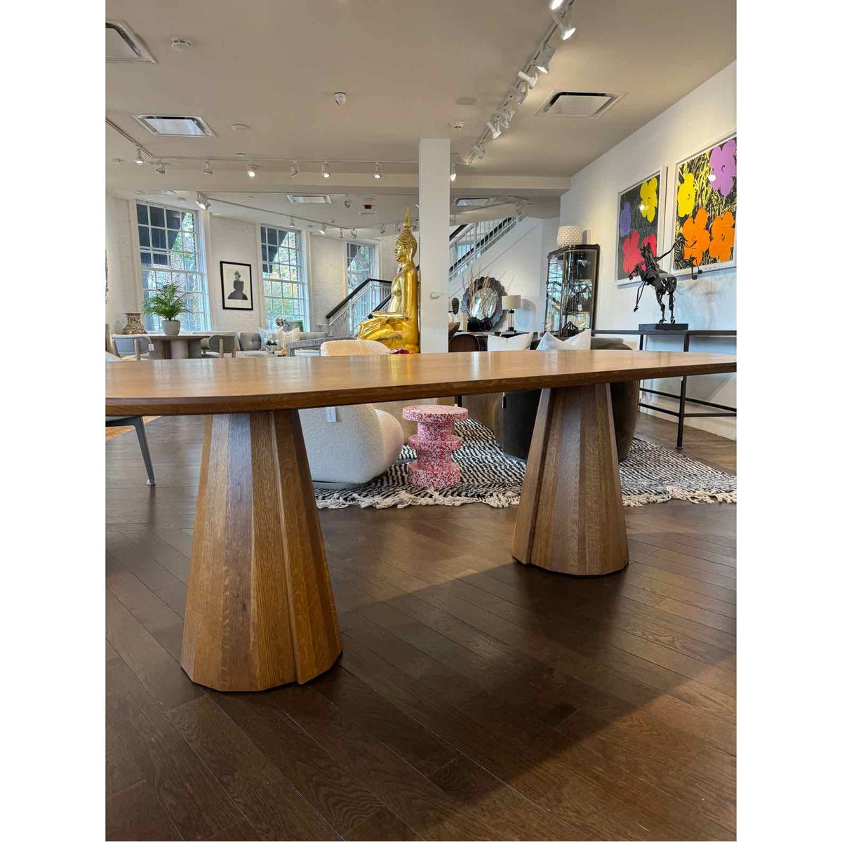 Custom Oval Dining Table in Golden Oiled Oak 96"Lx42"Wx30"H