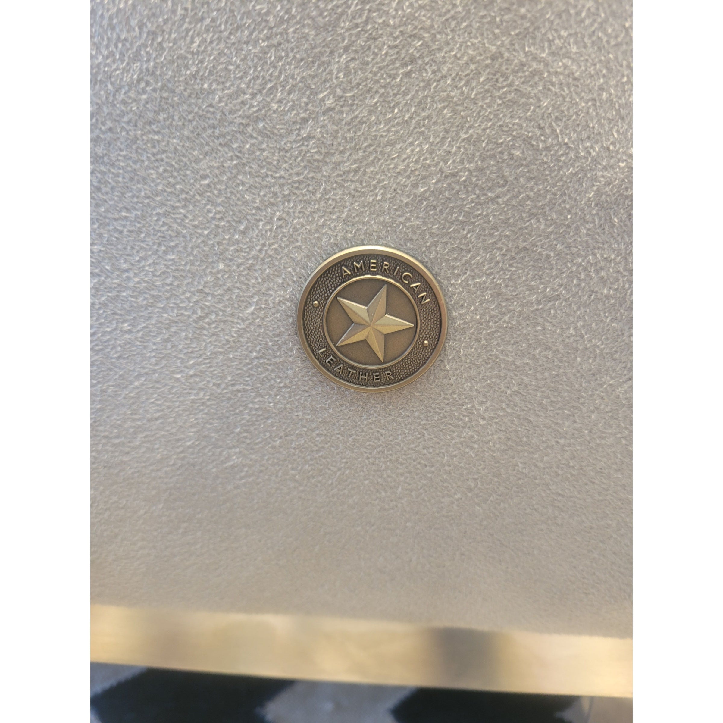 Slate Gray Ultrasuede Sofa w/ Metal Feet by American Leather