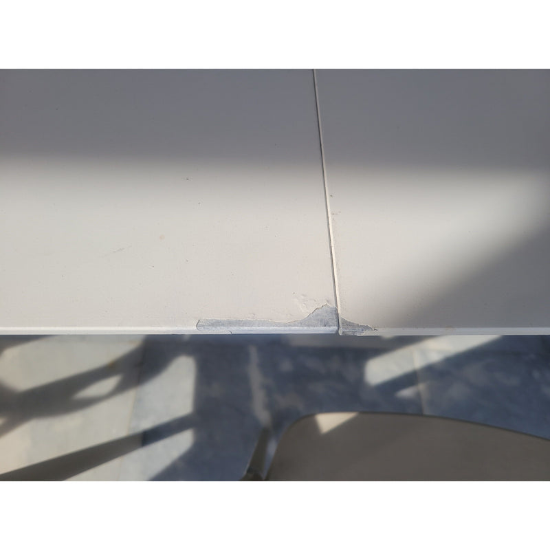 White Aluminum Extension Dining Table w/ 2 Leaves by Kristalia - AS IS
