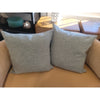 PAIR of Custom Light Blue Wool & Cotton Square Pillows