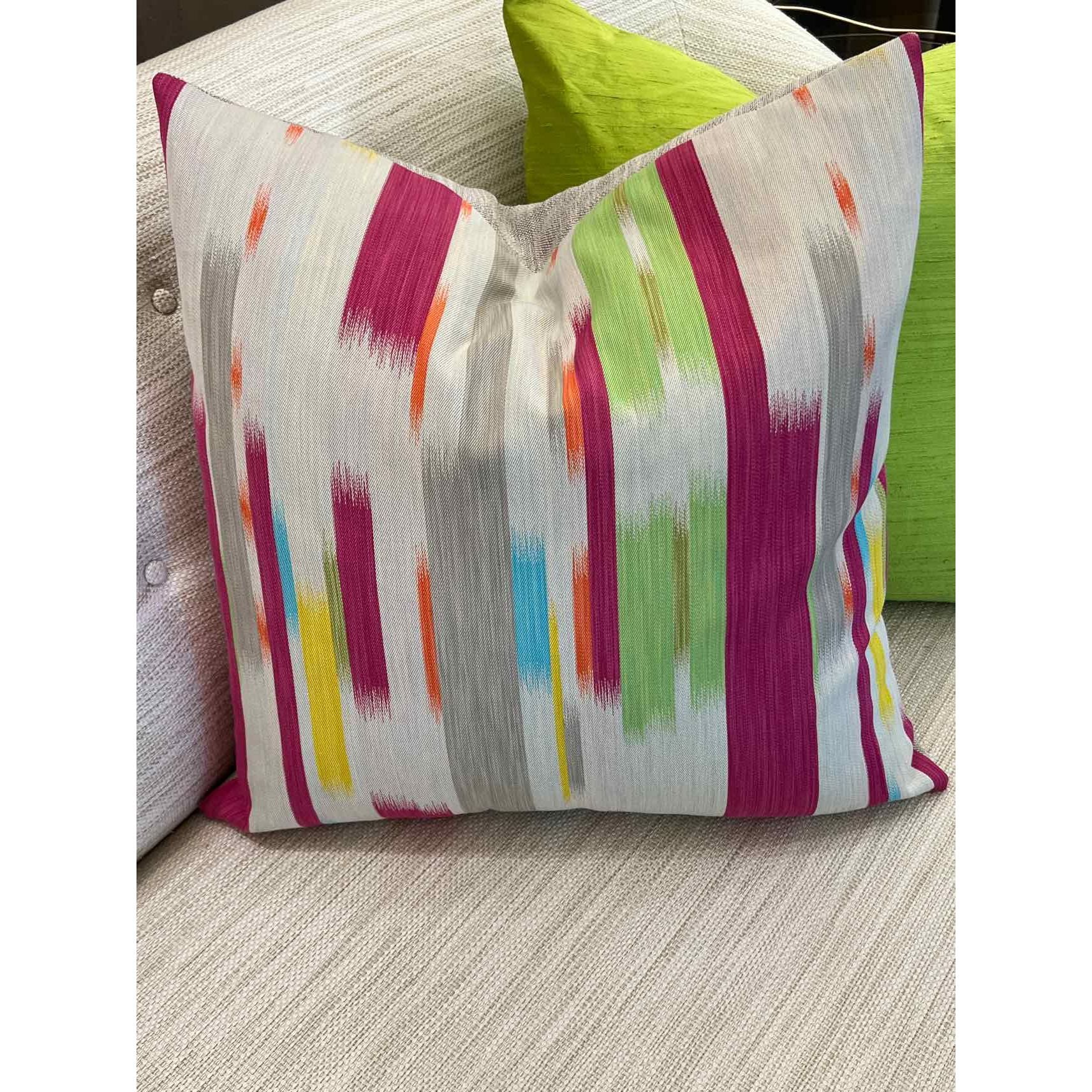 Pair of Multi Color Stripe Cotton Pillows