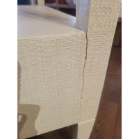 'Conrad' Beige Raffia Double Nightstand Attrib. to Made Goods - AS IS