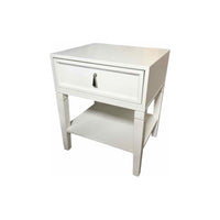 New Traditionalists Lacquer White Wood Side Table