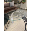 Round Glass and Lucite Coffee Table