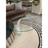 Round Glass and Lucite Coffee Table