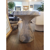 'Serafina' Sahara Faux Marble Side Table by Arteriors - colletteconsignment.com