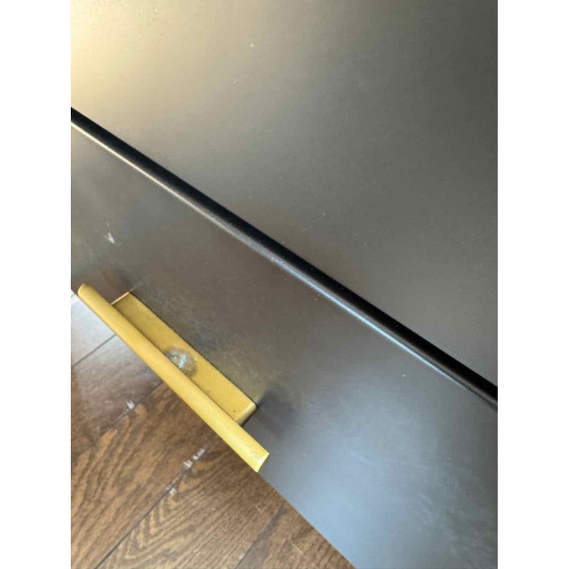 Black Metal & Brass 6-Drawer Dresser