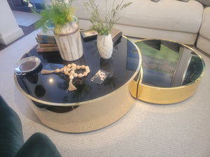 SET of 3 Constellation Coffee Tables w/ Smoked Mirror Glass Tops by Fendi Casa
