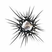 Custom Hammered Black Metal Wall Mirror