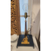 PAIR of Illuminations Navy Painted Steel & Bronze Table Lamps by Oscar Molina